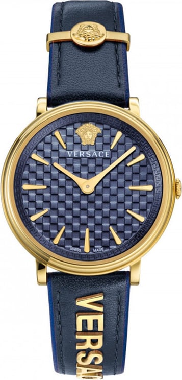 Versace VE8101219 V-Circle dames horloge 38 mm Blauw