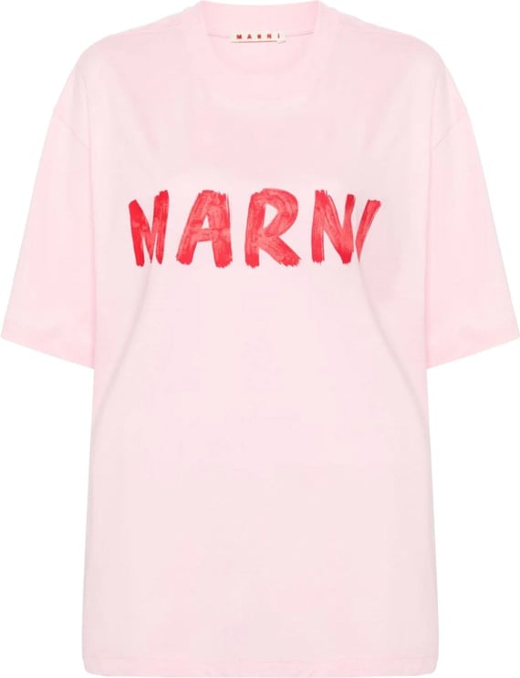 Marni T-shirt Logo Cinder Rose Roze
