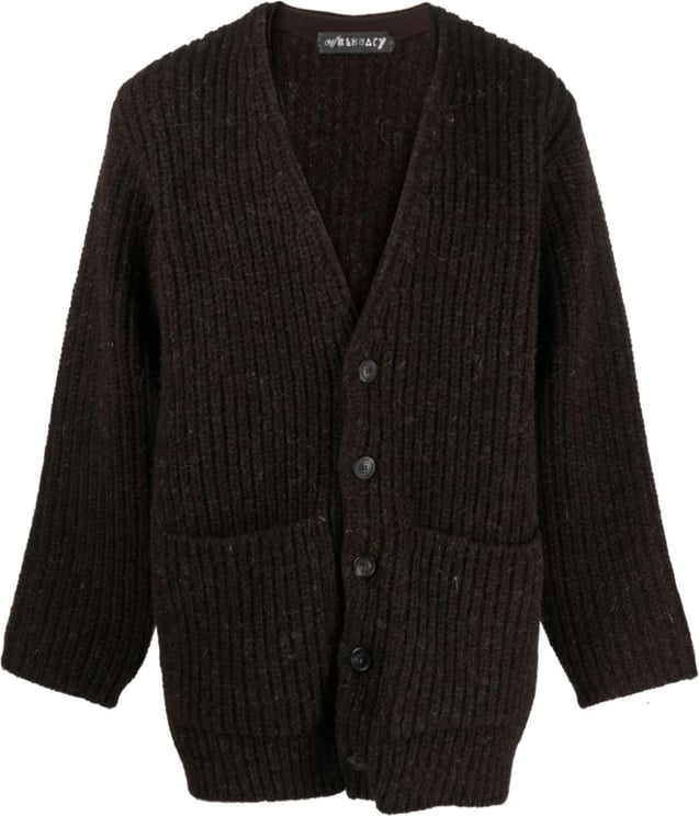 Our Legacy Colossal Cardigan Welsh Black Albion Wool Zwart