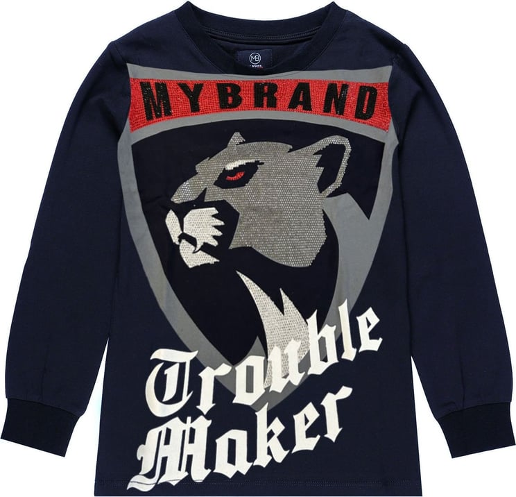 My Brand Panther Trouble Longsleeve Blauw