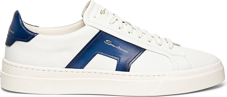 Santoni Sneaker wit met blauw Wit