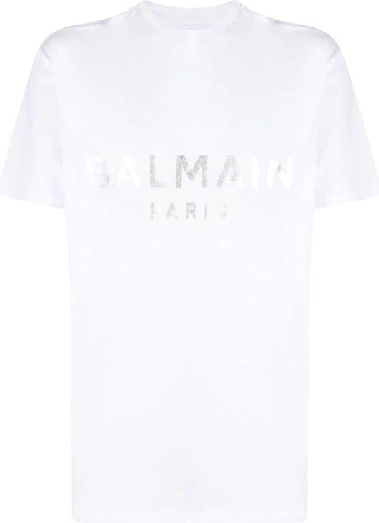 Balmain Logo Printed T-shirt Wit