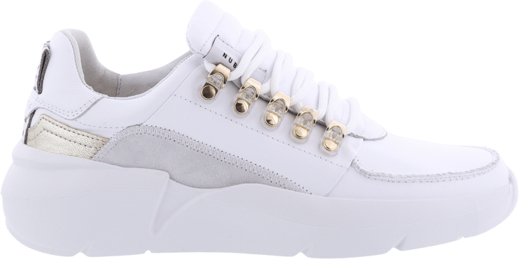 Nubikk Roque Roman | Wit Gouden Sneakers voor Dames Taupe