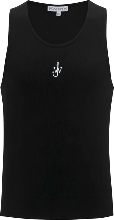J.W. Anderson Anchor Embroidery Tank Top Black Zwart