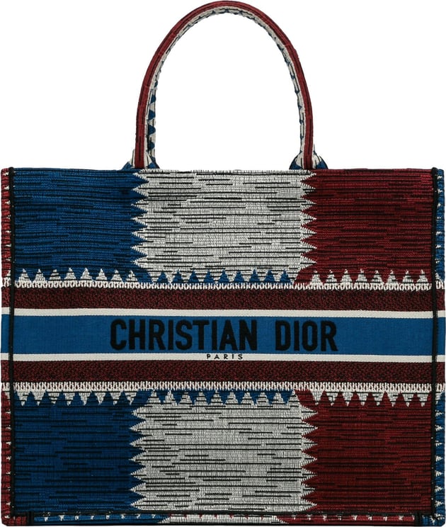 Dior Large French Flag Book Tote Blauw