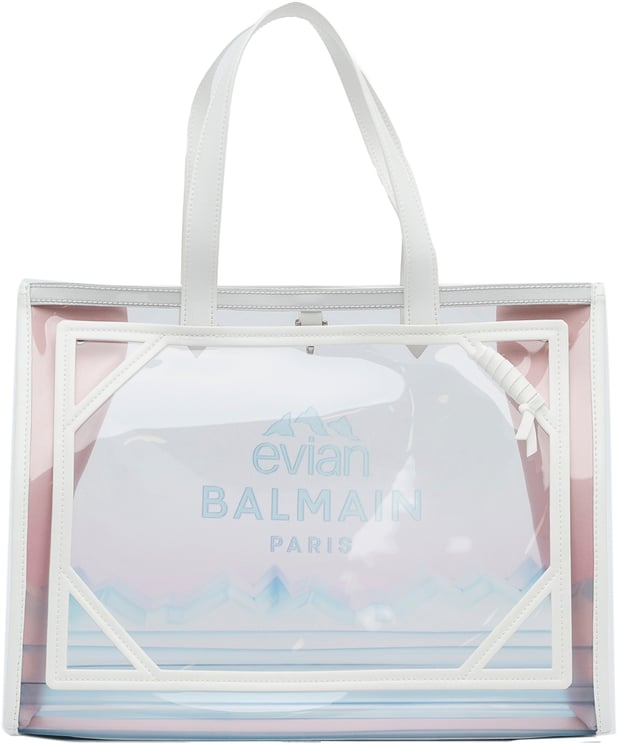 Balmain x Evian PVC B-Army Tote Wit