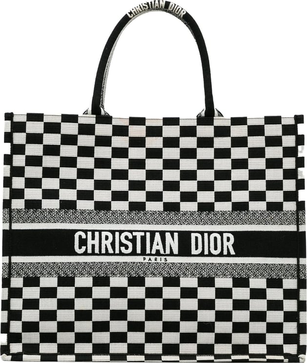 Dior Large Check Book Tote Wit