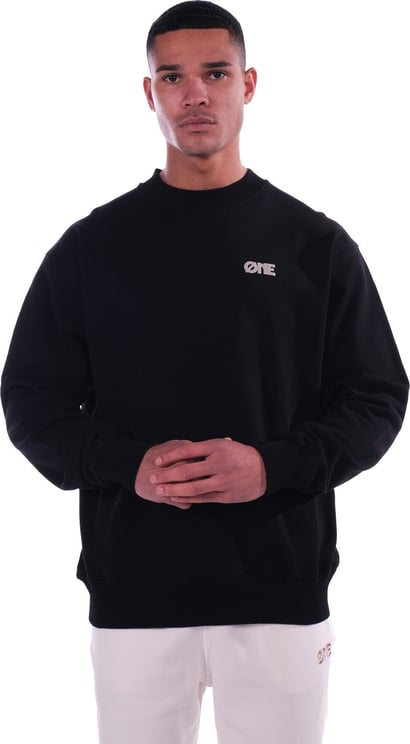 Øne First Movers Sweater Puff Big Back logo Black Zwart