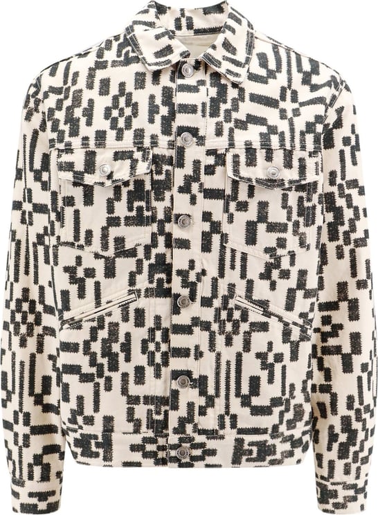 Isabel Marant Canvas jacket with all-over print Zwart