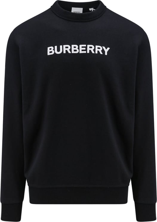 Burberry Cotton sweatshirt with frontal logo Zwart