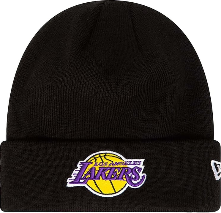 New Era La Lakers Black Cuff Knit Beanie Zwart