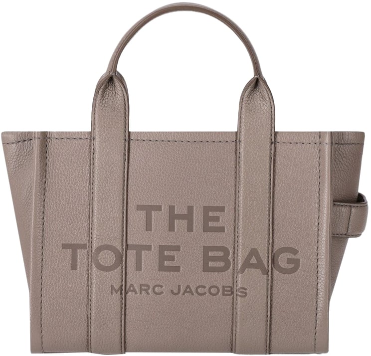 Marc Jacobs The Leather Small Tote Cement Handbag Gray Grijs