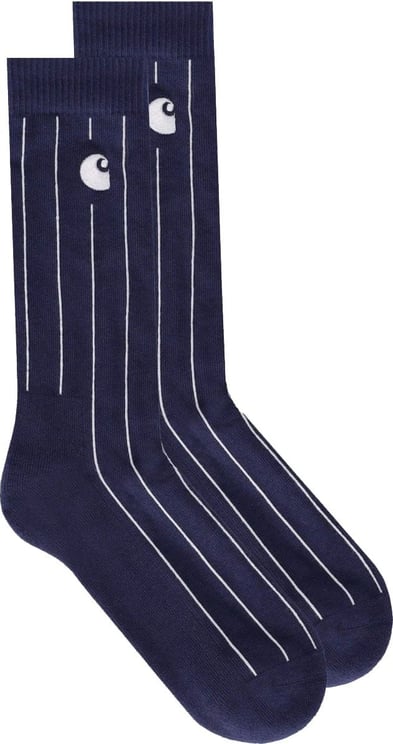 Carhartt Wip Orlean Blue White Socks Blue Blauw