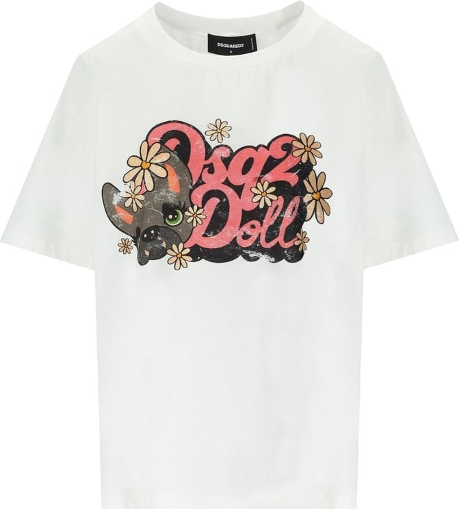 Dsquared2 Hilde Doll Easy Fit White T-shirt White Wit