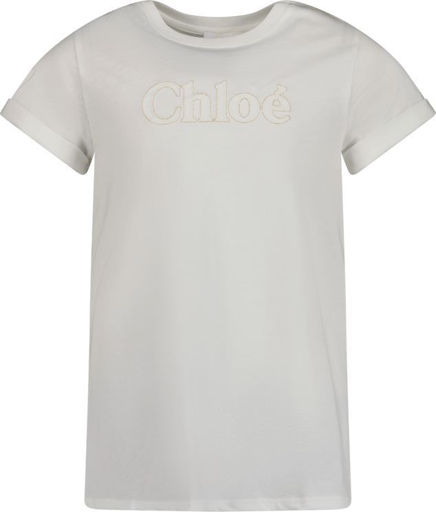Chloé Chloe Kinder Meisjes T-Shirt Off White Wit