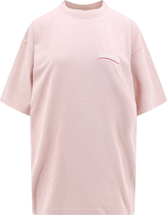 Balenciaga Cotton t-shirt with Political Campaign embroidered logo Roze