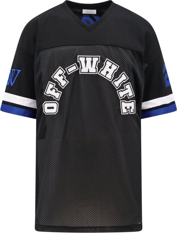 OFF-WHITE Baseball mesh t-shirt with frontal logo Zwart