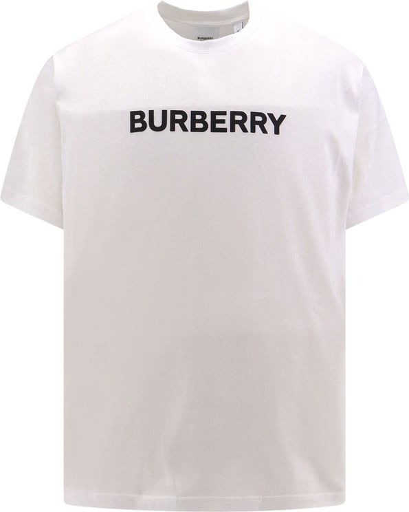 Burberry Cotton t-shirt with logo print . This product contains organic cotton Wit