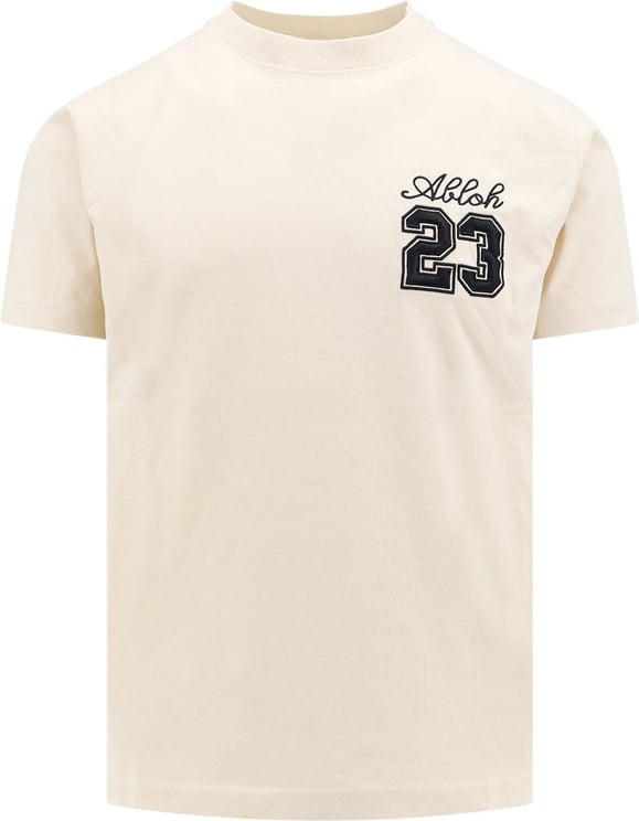 OFF-WHITE Cotton t-shirt with Logo 23 embroidery Beige