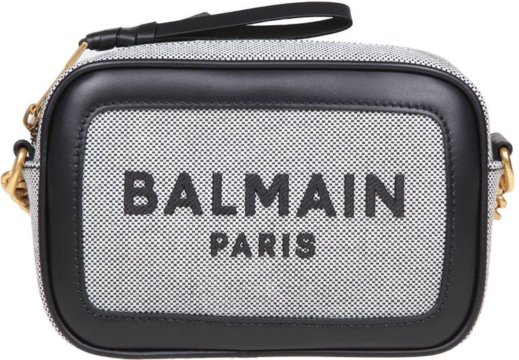 Balmain Balmain b-army camera bag case in canvas color white/black Zwart