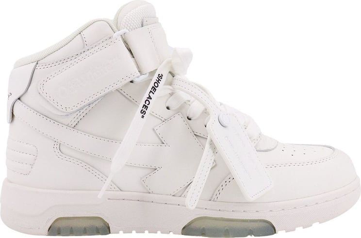 OFF-WHITE Leather sneakers with iconic zip tie Wit