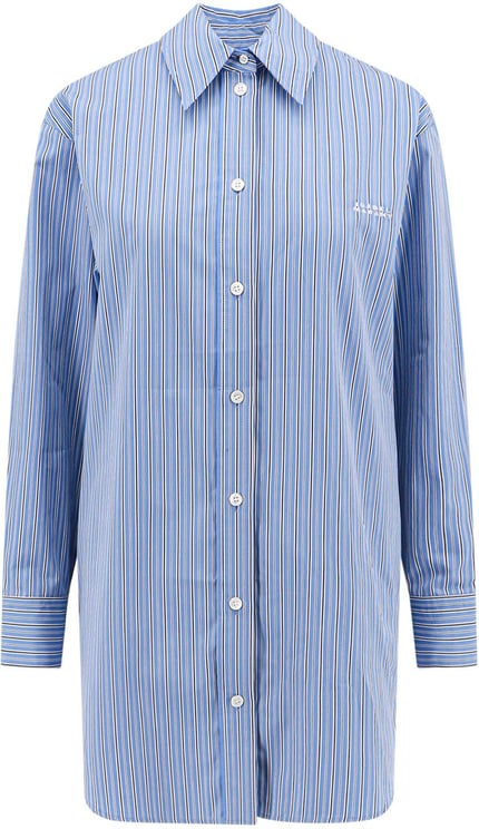 Isabel Marant Cotton shirt with striped motif Blauw