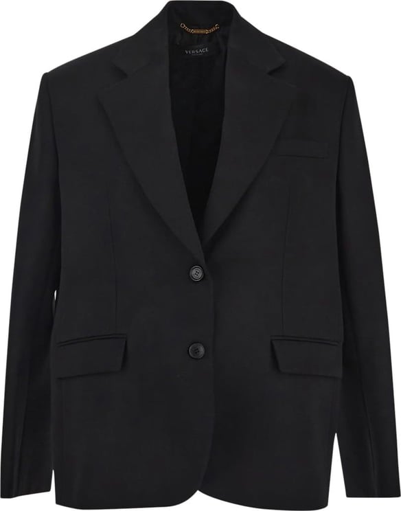 Versace Informal Black Wool Jacket Zwart