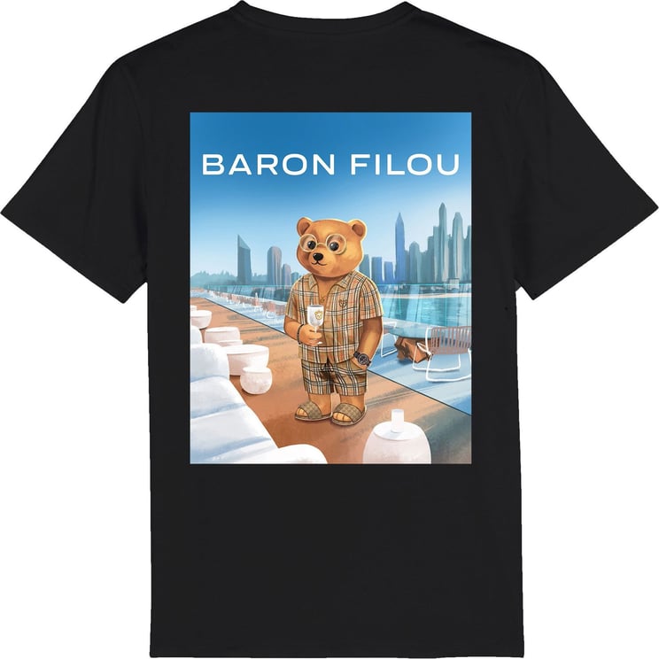 Baron Filou Organic T-Shirt with backprint, Filou LVI. Zwart