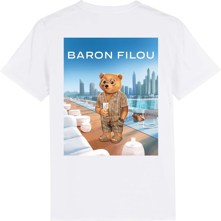 Baron Filou Organic T-Shirt with backprint, Filou LVI. Wit
