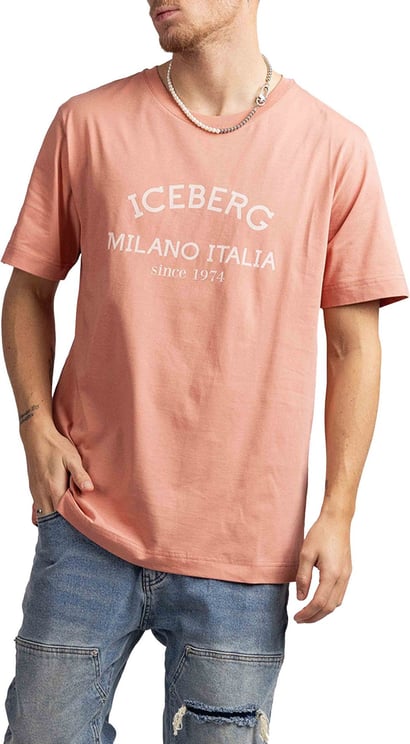 Iceberg 5D Milano T-Shirt Heren Roze Roze