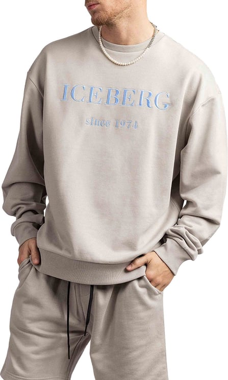 Iceberg 5C Felpa Embroidered Logo Sweater Heren Grijs Grijs