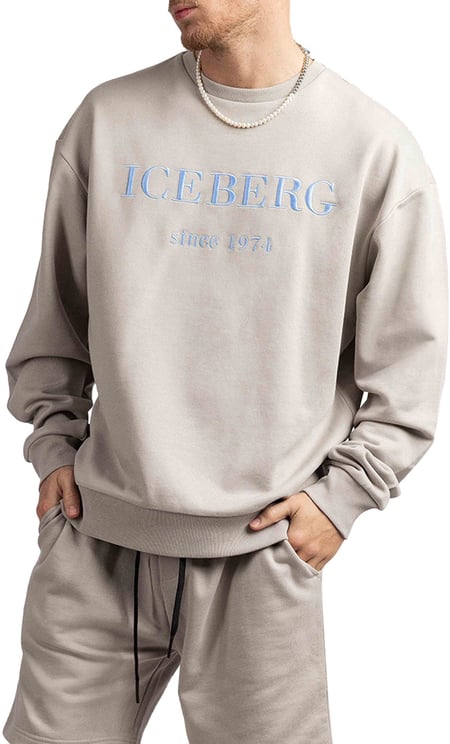 Iceberg 5C Felpa Embroidered Logo Sweater Heren Grijs Grijs