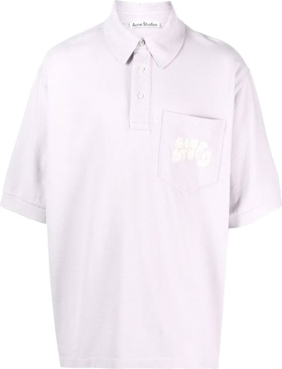 Acne Studios Bubble Logo Polo Shirt Paars