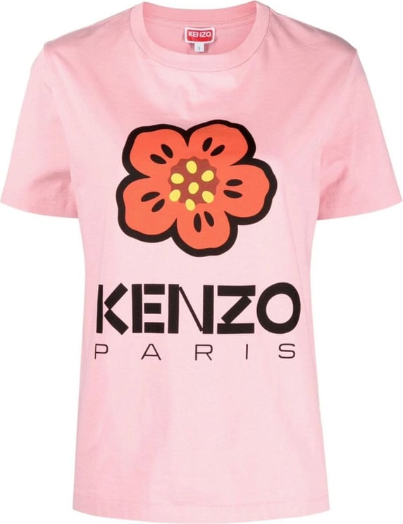 Kenzo Boke Flower Logo Loose Fit T-shirt Roze