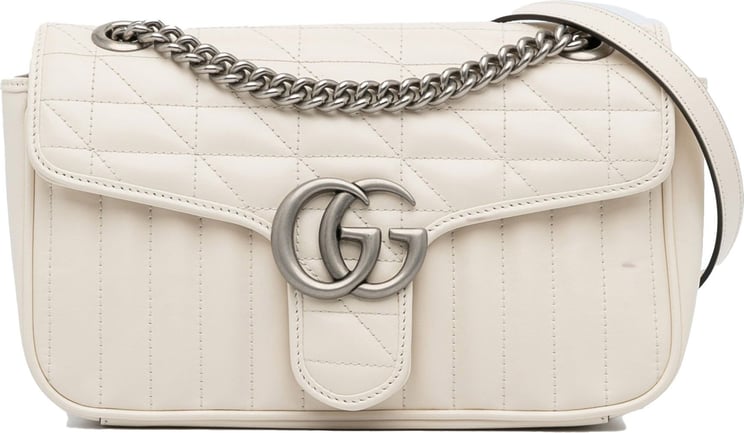 Gucci Small GG Marmont Aria Matelasse Crossbody Bag Wit