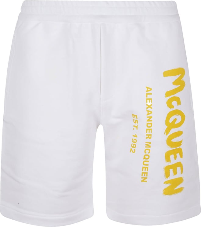 Alexander McQueen graffiti prt shorts Wit