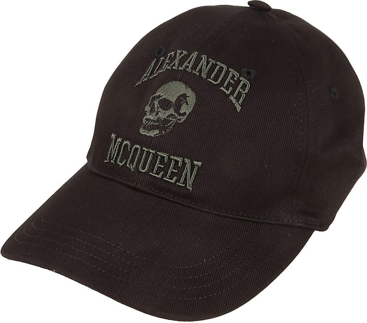 Alexander McQueen hat varsity skull lo Zwart