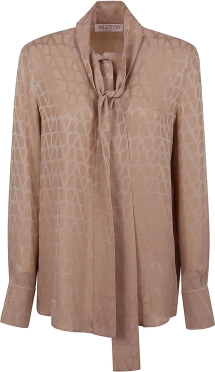 Valentino shirt silk jacquard toile Roze