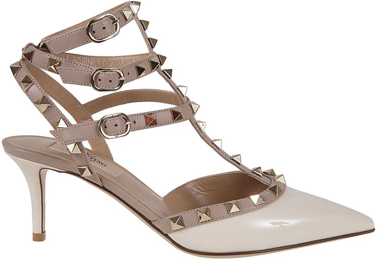 Valentino ankle strap rockstud t Wit