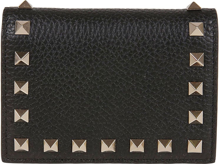 Valentino flap french wallet rockstud Zwart