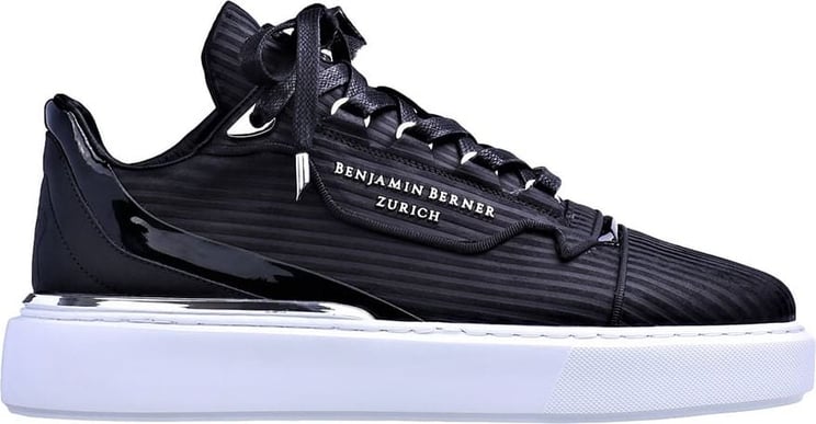 Benjamin Berner Raphael Low Top Black 3D Striped Sneaker Zwart