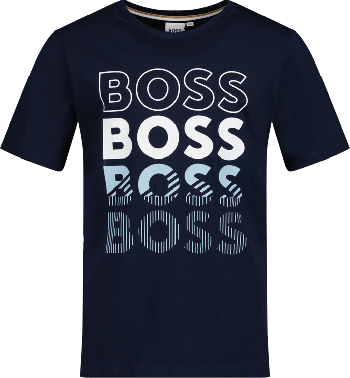 Hugo Boss Boss Kinder Jongens T-Shirt Navy Blauw