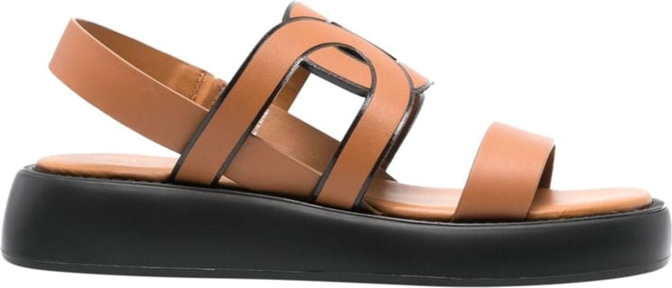 Tod's Sandals Leather Brown Bruin
