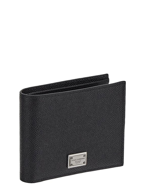 Dolce & Gabbana Bi-fold Wallet With Coin Pocket And Logo Tag Zwart