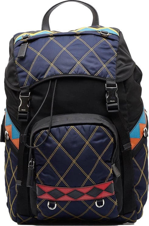 Prada Tessuto Impuntu Backpack Blauw