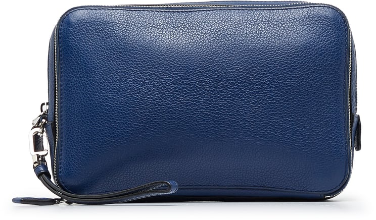 Prada Vitello Daino Clutch Bag Blauw