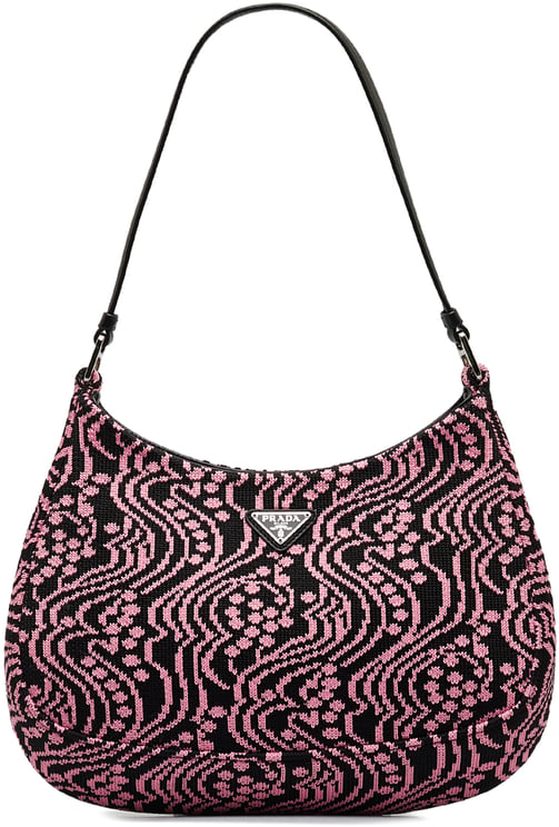 Prada Maglia Jacquard Cleo Bag Roze