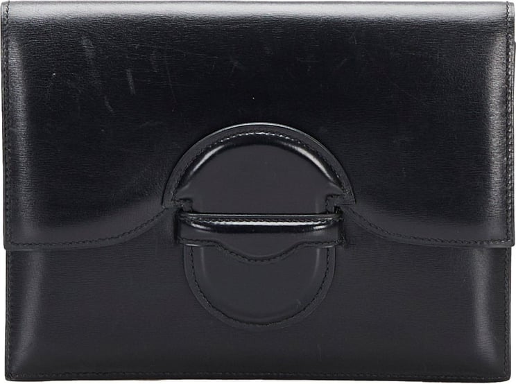 Hermès Box Calf Leather Clutch Bag Zwart