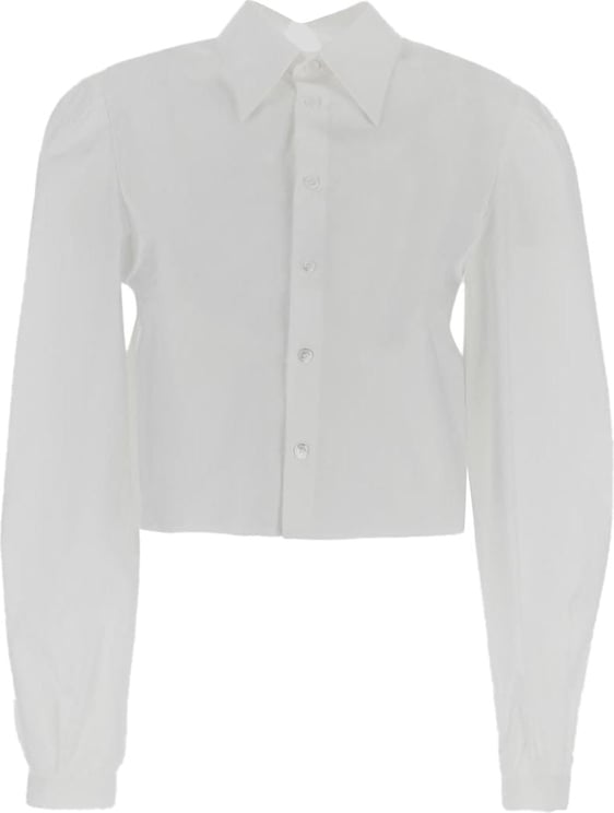 MM6 Maison Margiela Cropped Cotton Shirt Wit