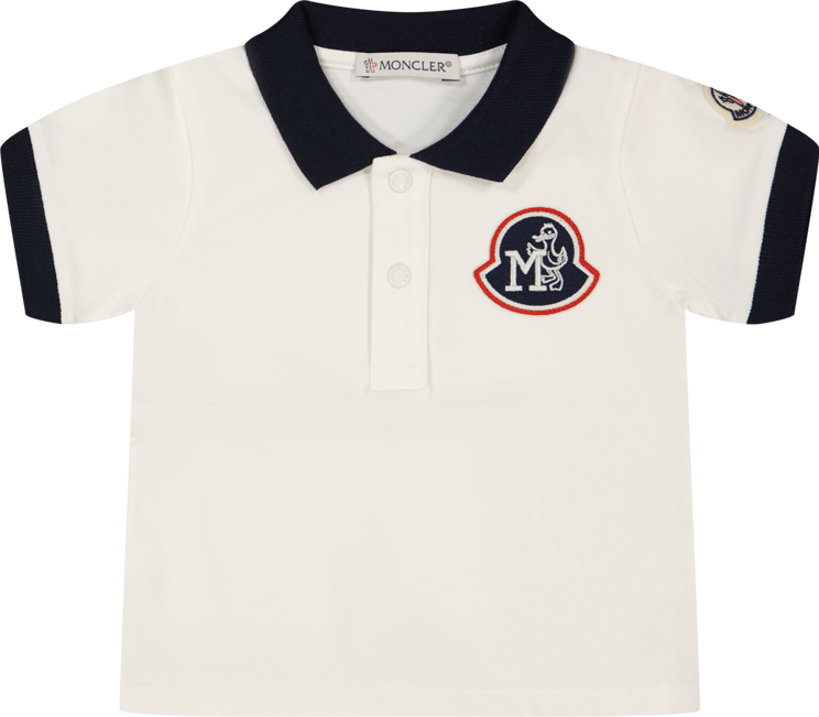 Moncler Moncler Baby Jongens Polo Wit Wit